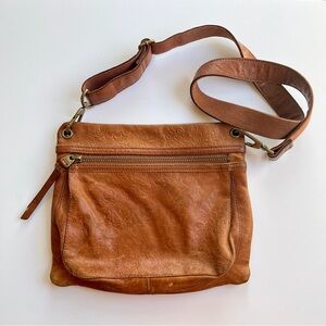 Fossil Embossed Stitched Flower Leather Crossbody Purse